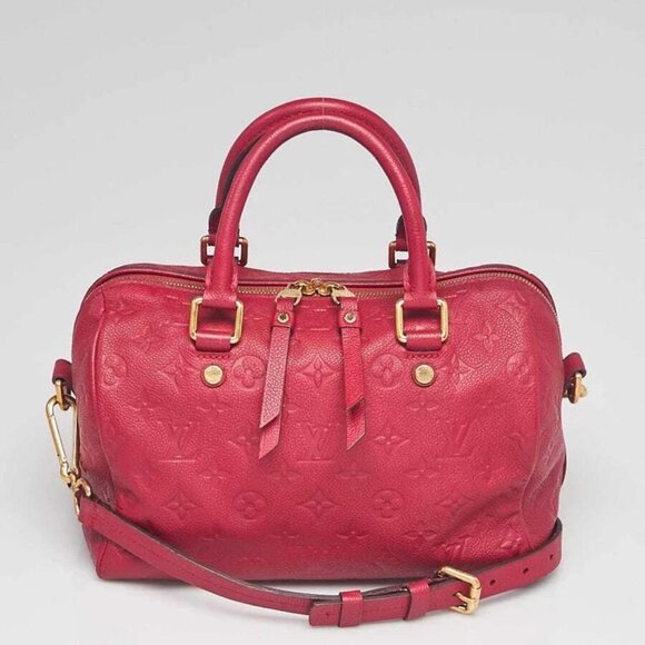 Louis Vuitton Rose Jaipur Monogram Empreinte Leather Speedy 25 Bandouliere Bag - Picture 1 of 11